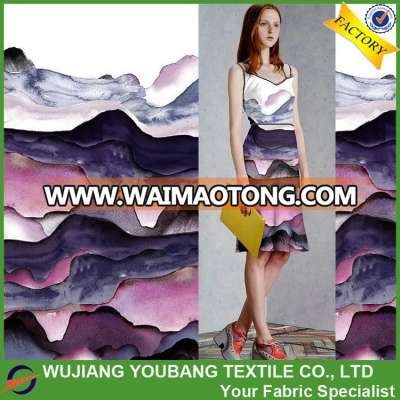 2017 High quality 100% polyester dull satin custom fabric printing