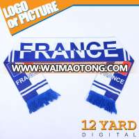 OEM design 2018 russia world cup gifts France polyester scarf