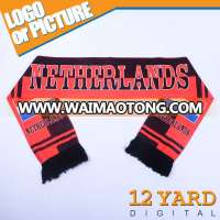 wholesale or customed Best-selling netherlands digital printing national team polyester scarf