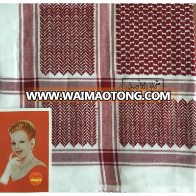 100% cotton 40S shemagh / yashamgh red / black color